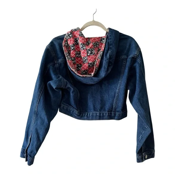 Vintage GUESS Jeans by Georges Marciano Cropped Denim Jacket Size Small - Picture 3 of 6